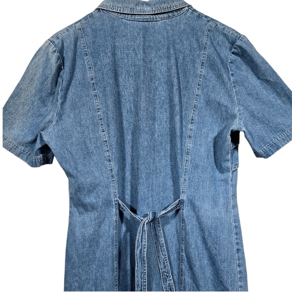 Vtg 90's Nina Piccalino Women's Lareg‎ Blue Denim Maxi Dress Embellished READ - Picture 5 of 7